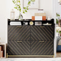 Meuble à chaussures noir 4 portes abattantes – Chevrons rustiques, Rangement d'entrée