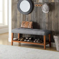 Banc de rangement capitonné gris / gris clair / bleu / beige, 1 place