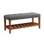 Banc de rangement capitonné gris / gris clair / bleu / beige, 1 place