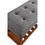 Banc de rangement capitonné gris / gris clair / bleu / beige, 1 place