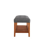 Banc de rangement capitonné gris / gris clair / bleu / beige, 1 place