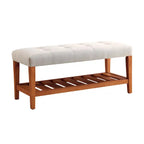Banc de rangement capitonné gris / gris clair / bleu / beige, 1 place