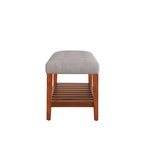 Banc de rangement capitonné gris / gris clair / bleu / beige, 1 place