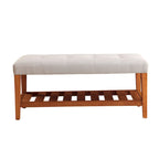 Banc de rangement capitonné gris / gris clair / bleu / beige, 1 place