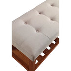 Banc de rangement capitonné gris / gris clair / bleu / beige, 1 place