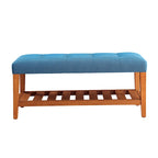 Banc de rangement capitonné gris / gris clair / bleu / beige, 1 place