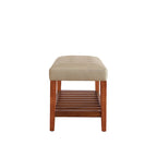 Banc de rangement capitonné gris / gris clair / bleu / beige, 1 place