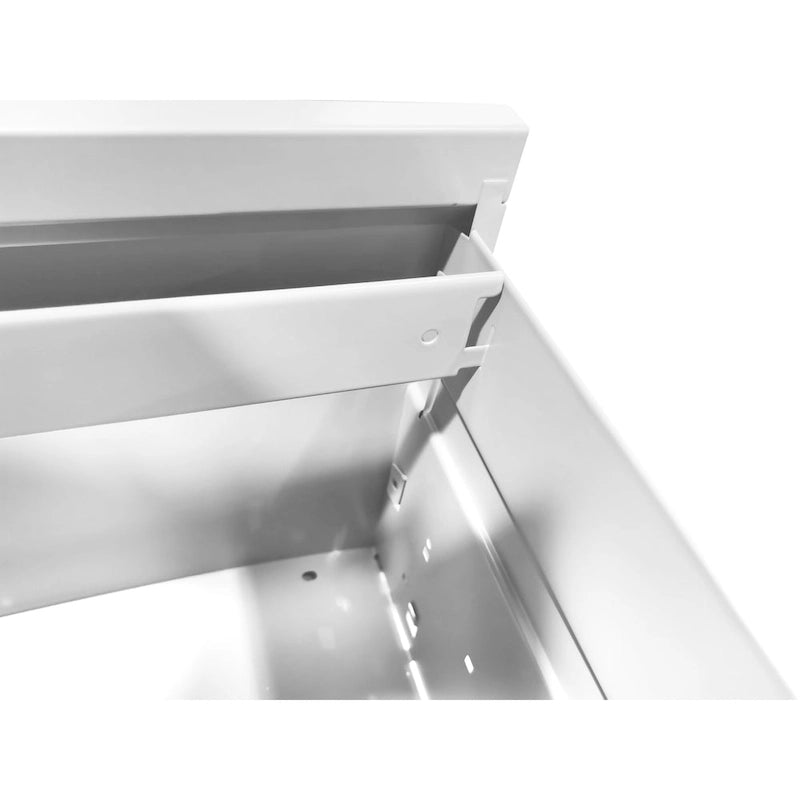 Classeur vertical métallique à 4 tiroirs avec serrure, blanc