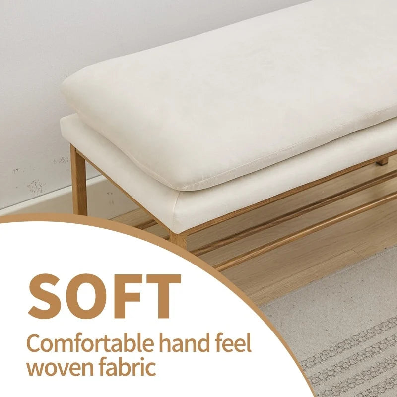 Banc ottoman capitonné noir / beige / gris, 2 places