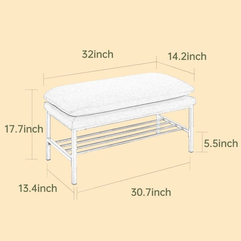 Banc ottoman capitonné noir / beige / gris, 2 places