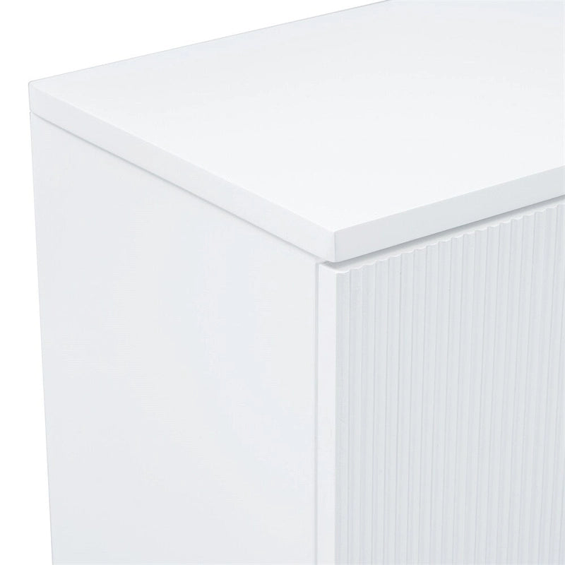 Armoire de rangement à 4 portes rayée noire/bleue marine/blanche avec pieds