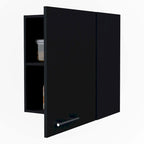 Meuble haut noir, 1 porte, assemblage par une personne
