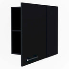 Meuble haut noir, 1 porte, assemblage par une personne
