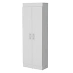 Meuble de rangement de cuisine à 5 étagères et 2 portes, noir/blanc