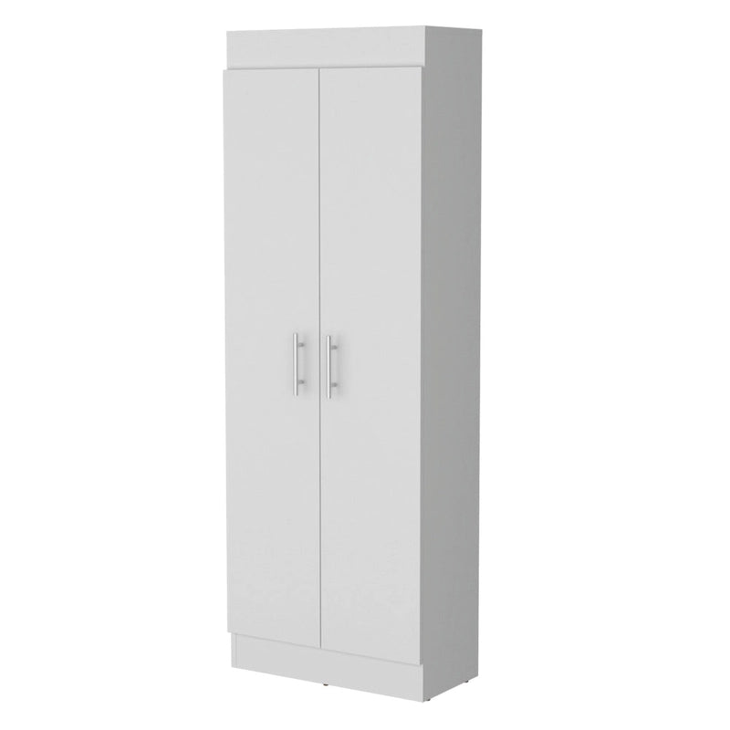 Meuble de rangement de cuisine à 5 étagères et 2 portes, noir/blanc