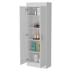 Meuble de rangement de cuisine à 5 étagères et 2 portes, noir/blanc