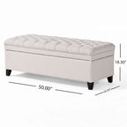 Banc ottoman de rangement capitonné gris et marron, 1 à 2 places