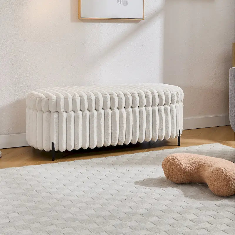 49.2 W Oversized Storage Ottoman,Modern Footstool Bench with Metal Legs