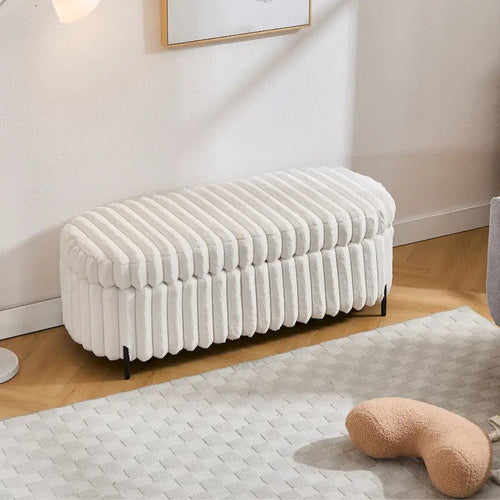 49,2 po. Ottoman de rangement surdimensionné, banc repose-pieds moderne avec pieds en métal