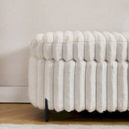 49,2 po. Ottoman de rangement surdimensionné, banc repose-pieds moderne avec pieds en métal