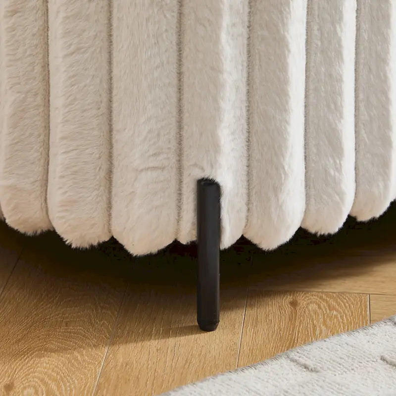 49,2 po. Ottoman de rangement surdimensionné, banc repose-pieds moderne avec pieds en métal