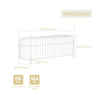 49,2 po. Ottoman de rangement surdimensionné, banc repose-pieds moderne avec pieds en métal