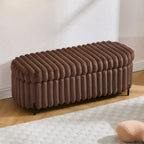 49,2 po. Ottoman de rangement surdimensionné, banc repose-pieds moderne avec pieds en métal