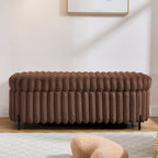 49,2 po. Ottoman de rangement surdimensionné, banc repose-pieds moderne avec pieds en métal