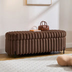 49,2 po. Ottoman de rangement surdimensionné, banc repose-pieds moderne avec pieds en métal