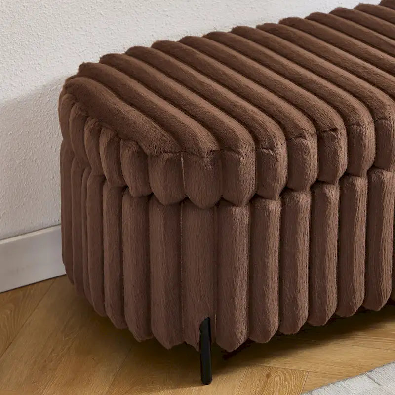 49,2 po. Ottoman de rangement surdimensionné, banc repose-pieds moderne avec pieds en métal