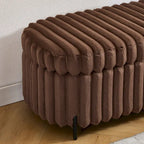 49,2 po. Ottoman de rangement surdimensionné, banc repose-pieds moderne avec pieds en métal