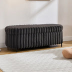 49,2 po. Ottoman de rangement surdimensionné, banc repose-pieds moderne avec pieds en métal
