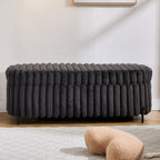 49,2 po. Ottoman de rangement surdimensionné, banc repose-pieds moderne avec pieds en métal
