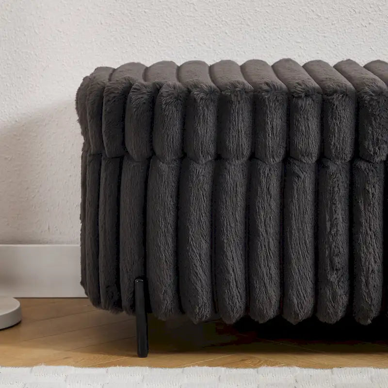 49,2 po. Ottoman de rangement surdimensionné, banc repose-pieds moderne avec pieds en métal