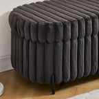 49,2 po. Ottoman de rangement surdimensionné, banc repose-pieds moderne avec pieds en métal