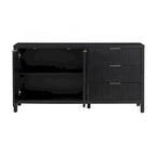 Bahut en MDF motifs vagues bleu marine/noir