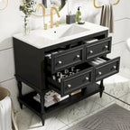 36  Bathroom Vanity Cabinet with Sink Combo Set, Undermount Ceramic Sink, Free Standing Vanity Set with 4 Drawers