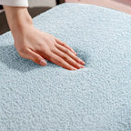 Banc ottoman de rangement plissé bleu avec pieds dorés – 2 places