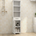 Meuble de rangement blanc sur pied, 1 porte et 1 tiroir, 1 personne