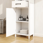 Meuble de rangement blanc sur pied, 1 porte et 1 tiroir, 1 personne