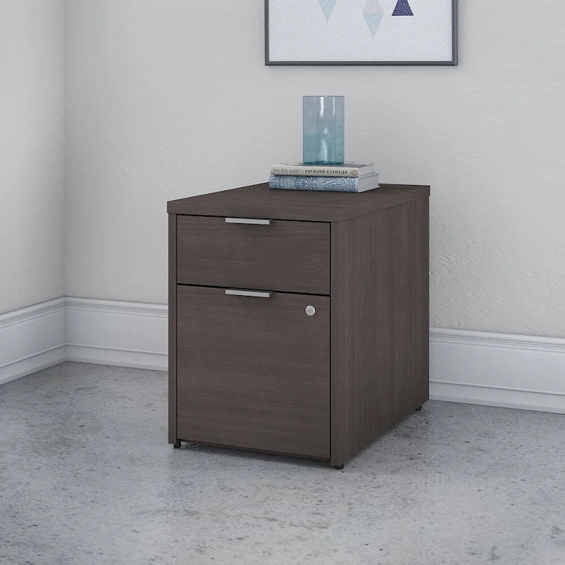 Classeur 2 tiroirs verrouillable Gris/Brun – Un seul utilisateur
