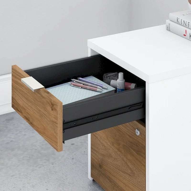 Classeur 2 tiroirs verrouillable Gris/Brun – Un seul utilisateur