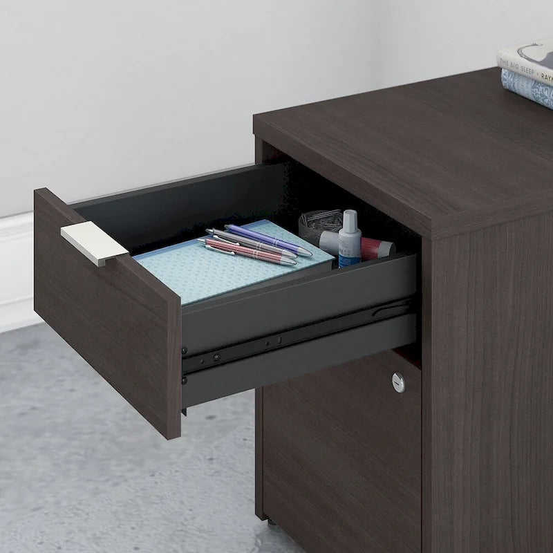 Classeur 2 tiroirs verrouillable Gris/Brun – Un seul utilisateur