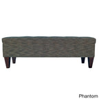 Banc de rangement ottoman capitonné, Espresso / Turquoise, 2 places