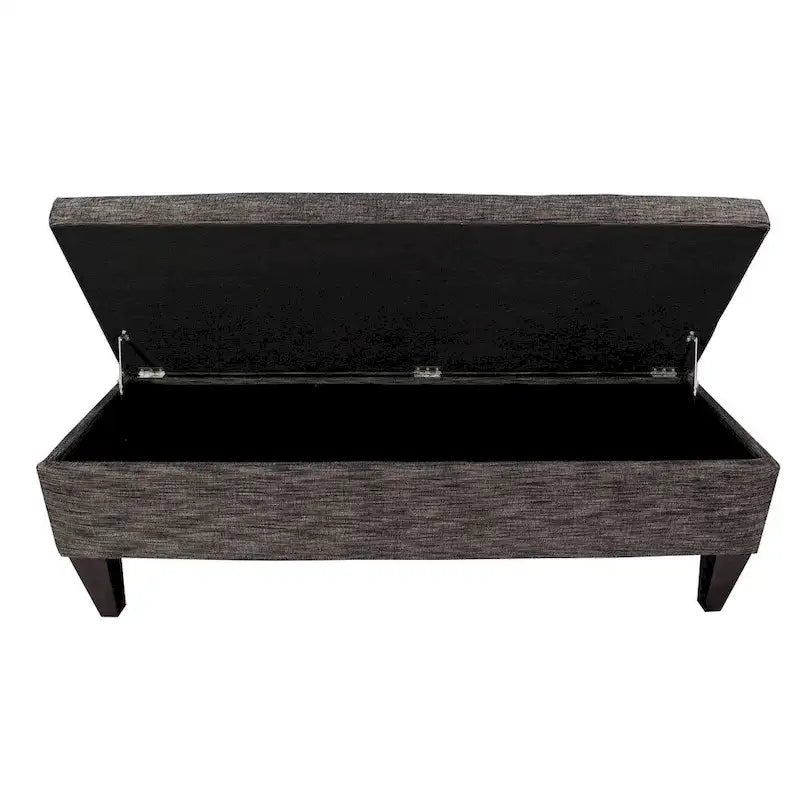 Banc de rangement ottoman capitonné, Espresso / Turquoise, 2 places