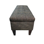 Banc de rangement ottoman capitonné, Espresso / Turquoise, 2 places
