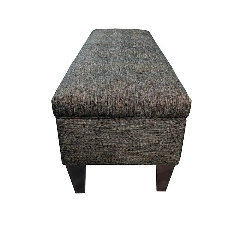 Banc de rangement ottoman capitonné, Espresso / Turquoise, 2 places