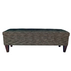 Banc de rangement ottoman capitonné, Espresso / Turquoise, 2 places