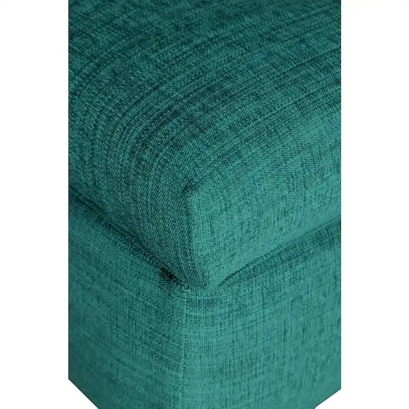 Banc de rangement ottoman capitonné, Espresso / Turquoise, 2 places