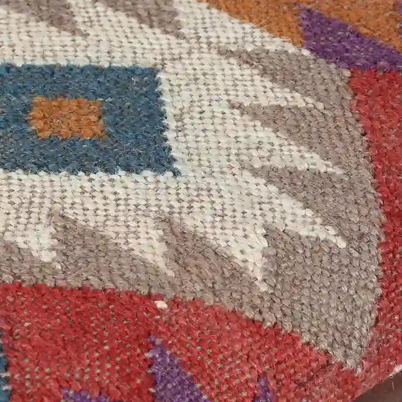 Banc rembourré Kilim fait main blanc cassé, 1 personne